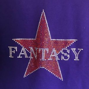 New purple Danskin track suit embellished with Rhinestone Fantasy